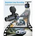 3 Channel Dash Cam, 4K/2.5K+1440P Dash Cam Front and Rear Inside, Dash Camera for Cars, Triple Car Camera with 32GB Card, G-Sensor, 24Hr Parking, Loop Recording, IR Night Vision, Blue