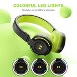 Seenda Kids Bluetooth Headphones for Girls Boys, Wired & Wireless Headphones for Kids with Microphone, 85/94dB Safe Volume, Colorful LED Light, 35Hrs Playtime, Back to School Gifts for Kids