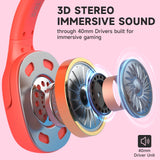 FONHAID Gaming Headset for Switch, Gaming Headphones with Microphone Noise-Canceling for PS5, Switch, PC, Wired Headset with Microhphone, Red&Blue