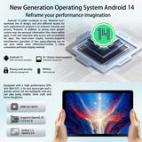 11inch 2K Tablet Android 14 with Octa-Core Processor,12GB RAM 128GB ROM(1TB TF Extensions),2000x1200 FHD IPS Display,8MP+13MP, Split-Screen, 6800mAh,Wi-Fi 6,Gray with Case & Pen