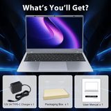 RNRUO 15.6" Laptop, Dual 16GB DDR4 512GB SSD, Intel Core i5 1240P, 12 Core Up 4.4GHz, Office 2024 Fingerprint Backlit KB WiFi 6 BT5.2, Laptop Computer for Business, Student, Light Gaming