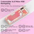 FFN Wireless Gaming Keyboard with Knob, 99 Keys Compact RGB Backlit, Tri-Mode BT5.0/2.4GHz/USB-C Wired, Rechargeable Membrane Keyboard with Long Battery Life for Win/Mac/iOS/Android