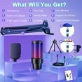 ALILYY Gaming USB Microphone,Noise Cancellation Condenser mic with Boom Arm,Mute, Gain, Monitoring, Gaming Microphone for Phone,PC,Computer,PS4,PS5,Mac,Streaming,Podcast,Twitch,YouTube,D