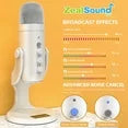 ZealSound USB Microphone,Quick Mute Noise Cancel for Phone Computer PC PS5,Gaming Microphone for Streaming Vocal Recording ASMR Podcast Video K66 White