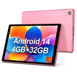 10 inch Android 14 Tablet, 4GB RAM 32GB ROM, 1TB Expandable, Quad-core, WiFi, Dual Camera