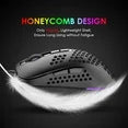 KUIYN 383 Ultralight Honeycomb Shell Wired Optical Gaming Mouse,RGB Backlit for Win10/Xbox/PS4/PS5/Mac (Black)