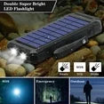 SOLPOWBEN 30000mAh Solar Power Bank Compatible for Iphone 17 Cell Phone 12W Portable Charger Power Bank for Outdoor Camping Hiking (Black)