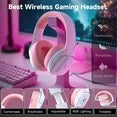 UDH Wireless Gaming Headset 2.4GHz for PS5/PS4/PC/Switch - Bluetooth 5.3 Headphones with Noise-Canceling Mic, 7.1 Surround Sound, 70H Battery Life, RGB Lights, Foldable, Portable-Pink