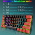 UHM 60% Wired Mechanical Gaming Keyboard, RGB Backlit Mini Keyboard with Blue Switch/Multimedia Keys, Waterproof Small Ultra-Compact 61 Keys Keyboard for PC/Mac Gamer, Typist, Travel, Red&Black