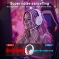 UDH Wireless Gaming Headset 2.4GHz for PS5/PS4/PC/Switch - Bluetooth 5.3 Headphones with Noise-Canceling Mic, 7.1 Surround Sound, 70H Battery Life, RGB Lights, Foldable, Portable-Pink
