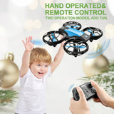 4DRC V8 Mini Drone, Suitable for Children and Beginners, 3 Batteries and Storage Bag， Height Hold, Headless Mode, 3D Flip and Auto Hover, Blue