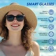Ai Smart Glasses with Translation-Bluetooth Music Glasses-Anti-Blue Light Audio Eyewear with Music Play/Hands-Free Calling,Multifunctional Headphones Glasses for Men Women.