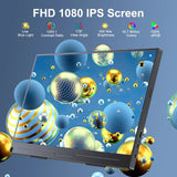 Portable Monitor Zero Frame, 15.6" Ultra Slim 1080P FHD 100% sRGB Display IPS Monitor, Plug&Play Second External Monitor for Laptop PC Phone Mac Xbox PS5