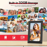Frameo WiFi Digital Picture Frame, TEMASH 10.1" Digital Photo Frame 32G Memory with 1280*800 IPS Touchscreen, Auto Rotate, Gift for a Loved One!