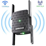 KIDSNADO 2025 WiFi Extender-Wireless Signal Repeater Booster,Dual Band 2.4GHz & 5GHz Wireless Repeate,Dual-band Speeds Up To 1200Mbps Wall-Through Strong WiFi Booster,Covers Up to 9800 Sq.ft （black）