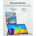 UPERFECT Folding Monitor - Dual 15.6" 1080P 60HZ Portable Monitor Bult-in Stand VESA (Driver Free)
