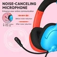 FONHAID Gaming Headset for Switch, Gaming Headphones with Microphone Noise-Canceling for PS5, Switch, PC, Wired Headset with Microhphone, Red&Blue