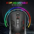 KUIYN 383 Ultralight Honeycomb Shell Wired Optical Gaming Mouse,RGB Backlit for Win10/Xbox/PS4/PS5/Mac (Black)