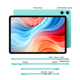 ODEA Tablet 10.1 Inch Android 14, A10 Tablets 12GB RAM 128GB ROM(1TB Expand), Octa-Core, 6000mAh, Widevine L1, IPS Touch Screen, 5G WiFi, 5+2MP, GPS