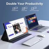 Portable Monitor Zero Frame, 15.6" Ultra Slim 1080P FHD 100% sRGB Display IPS Monitor, Plug&Play Second External Monitor for Laptop PC Phone Mac Xbox PS5