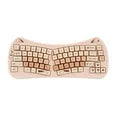 Wireless Ergonomic Keyboard and Mouse Combo - Cute Cat Design, Plug & Play USB Receiver, 1600 DPI Precision(Brown)