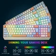 CshidWorld Wireless Gaming Keyboard and Mouse Combo 85 Key Rainbow Backlit, Rechargeable 2000mAh, Dual-Mode 2.4GHz & BT5.0, Ergonomic Design for or Mac, Laptop, Desktop