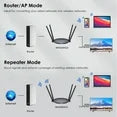 1200Mbps Dual Band Wifi 5 Router, 1000Mbps WAN/LAN WiFi Router, Coverage up to 1500sq.ft for Home