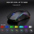 FFN Wireless Gaming Mouse,Colorful 9 Backlight,16000 DPI,75H Battery Standby,3 Mode USB-C/2.4G/Dual Bluetooth 5.0 Portable Rechargeable Gaming Mice for PC/PS5/Mac Computer and Laptop/Tablet-Black