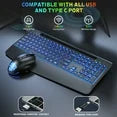 Wagpak Keyboard and Mouse Wireless with 7 Chargeable Backlits Color Jiggler Mouse