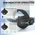 RGB Comfort Battery Head Strap 8000mAh Compatible with Meta Quest 3/Quest 3S Accessories, Battery Pack Elite Strap Replacement for Enhanced Support and Extend Playtime in VR Black