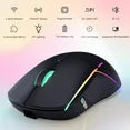 FFN Wireless Gaming Mouse,Colorful 9 Backlight,16000 DPI,75H Battery Standby,3 Mode USB-C/2.4G/Dual Bluetooth 5.0 Portable Rechargeable Gaming Mice for PC/PS5/Mac Computer and Laptop/Tablet-Black