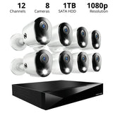 Night Owl 2-Way Audio 12 Channel DVR Security System with 1TB Hard Drive and 8 Wired 1080p Deterrence Cameras