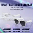 HZAWHX Al-Powered Bluetooth Smart Glasses - 110+ Language Translation, Voice Control, Bulilt-in Microphone &Speaker, UV & Blue Light Protection, Unisex Multifunctional Sunglasses Black