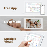 EKASN 10.1" Digital Calendar Chore Chart,1080P Full HD Interactive Touchscreen, Smart Family Planner, Hearth Display Smart Electronic Calendar, Desk Mountable for Seamless Scheduling-White
