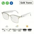 Smart Glasses with Auto-Tinting Lenses - Touch Control, HD Audio, Built-in Mic - Wireless, Rechargeable, Anti-Blue Light for Work/Driving
