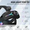 RGB Comfort Battery Head Strap 8000mAh Compatible with Meta Quest 3/Quest 3S Accessories, Battery Pack Elite Strap Replacement for Enhanced Support and Extend Playtime in VR Black