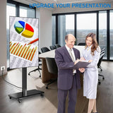 90° Swivel Mobile TV Stand with Power Outlet, tv base stand Rolling TV Stand with Handle to Adjusta Height, Portable Rolling TV Cart on Wheels for 32 to 65 70 75 80 inch TVs up to 110 lbs