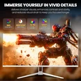 CRUA 34" WQHD 165Hz Utrawide Gaming Monitor,3440x1440 21:9 IPS Gaming Monitor,Build-in Speakers,120% sRGB,AMD FreeSync,HDMI & DP,Wall Mount Mount - White