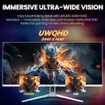 CRUA 34" WQHD 165Hz Utrawide Gaming Monitor,3440x1440 21:9 IPS Gaming Monitor,Build-in Speakers,120% sRGB,AMD FreeSync,HDMI & DP,Wall Mount Mount - White