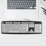 YOFOKO Large-Key Keyboard for Seniors, USB Wired Design with Anti-Spill & Quiet Typing for Easy Visibility
