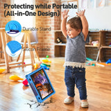 Android 14 Kids Tablet 10.1 inch with Case, 3GB RAM 64GB, IPS Touch Screen, Quad-Core,1280x800 | Wi-Fi6 | 6000mAh | Google Certified(Blue)