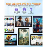 11 Inch Android 14 Tablet 2 in 1 Tablet, Qcta Core, 8GB RAM+128GB ROM+1TB Expand, 2+8MP Camera, 8000mAh Battery, 5G/2.4G WiFi, Bluetooth, Case (Gray)
