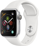 Apple Watch Series 4 (GPS + Cellular) 40mm Silver Aluminum Case with White Sport Band - Silver Aluminum
