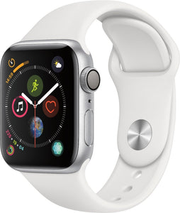 Apple Watch Series 4 (GPS) 40mm Silver Aluminum Case with White Sport Band - Silver Aluminum