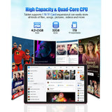 10 inch Android 14 Tablet, 4GB RAM 32GB ROM, 1TB Expandable, Quad-core, WiFi, Dual Camera