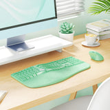 MEETION Wireless Keyboard and Mouse Combo, Green Ergonomic Split Design, Rechargeable Keyboard & Vertical Mouse for Windows/Mac