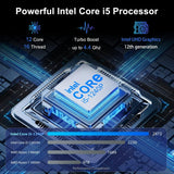 RNRUO 15.6" Laptop, Dual 16GB DDR4 512GB SSD, Intel Core i5 1240P, 12 Core Up 4.4GHz, Office 2024 Fingerprint Backlit KB WiFi 6 BT5.2, Laptop Computer for Business, Student, Light Gaming