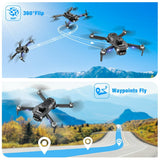 581 AUOSHI Drones with Camera for Adults 6K, 1080P FPV RC Quadcopter for Kids Beginners with 3 Batteries, Foldable, Brushless Motor, 3D Flips,One Key Take off/Land, Black