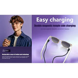 HZAWHX Smart Glasses with AI,Bluetooth Glasses with 110+ Translation,Smart Glasses for Men&Woman,Multifunctional Bluetooth Glasses for Women Black