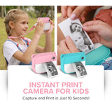 myFirst Camera Insta 2 Kids Instant Print Camera 12MP Photos 1080P Video, microSD Card, Neck Lanyard, Gift for Girls 5-12 (Pink)